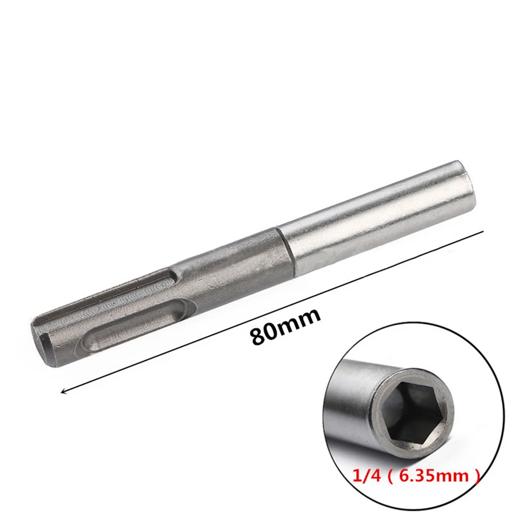 

1pc 1/4" Hex Shank Stainless Steel SDS Adapter Electric Hammer Handle Connecting Rod Impact Driver Set For Drilling Tools