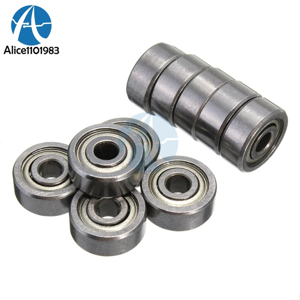 10PCS 623ZZ Ball Bearings 3x10x4mm Bearing Miniature Ball Shielded Radial Bearings Silver Chrome Steel