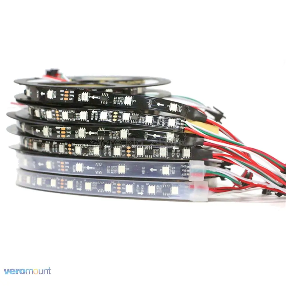 Tira de luz LED direccionable a todo Color, cinta Flexible Digital LED, Control externo IC, 3 LED, DC 12V, WS2811, 5050 RGB
