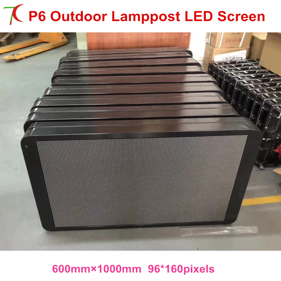 Customizable P6 outdoor 3G/4G/ wifi/usb/rj45 funcationwaterproof lamppost led screen for advertisement display