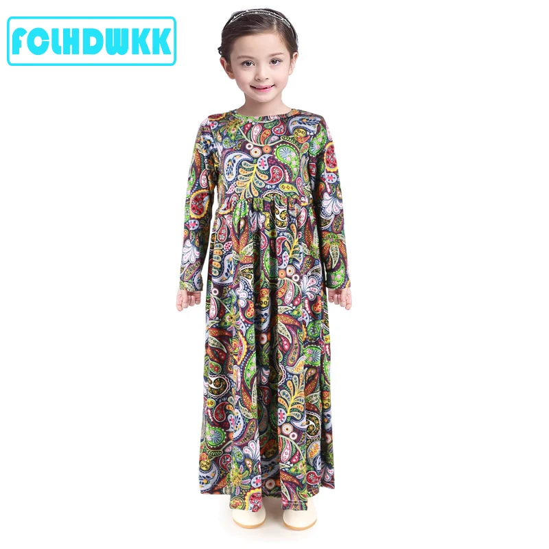 Long Dress Trend Bohemian Summer Dress for Girls Kids Beach Tunic Floral Maxi Dresses Toddler Baby Party Princess Dress Vestidos