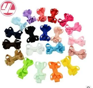 20pcs/1set Plain rib ribbon bow waist bag,Cute hairpin,Children's hair