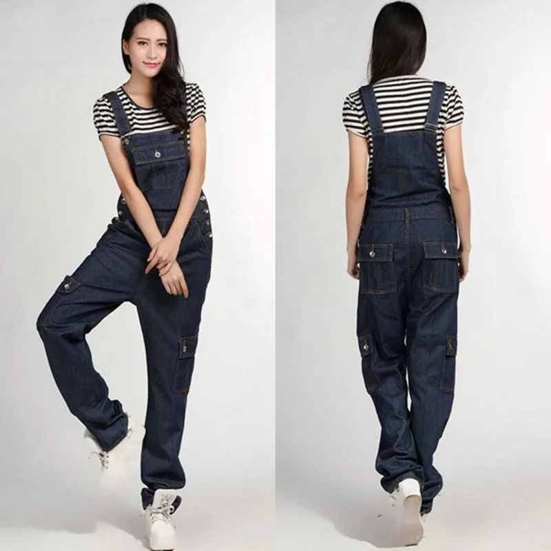 Free Shipping 2023 Jeans Fashion Loose Plus Size 28-50 Pants For Women High Quality Overalls Jumpsuit And Rompers Denim Trousers