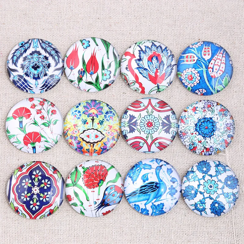 

reidgaller mix pattern photo round glass cabochon 12mm 14mm 18mm 20mm 25mm 30mm diy flat back handmade jewelry findings