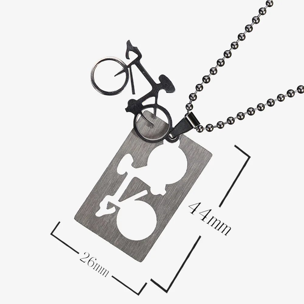 1 PC Stainless Steel Bicycle Bicycle Pendant Necklace 50 cm Unique Fashion Chain Sports Necklace Jewelry