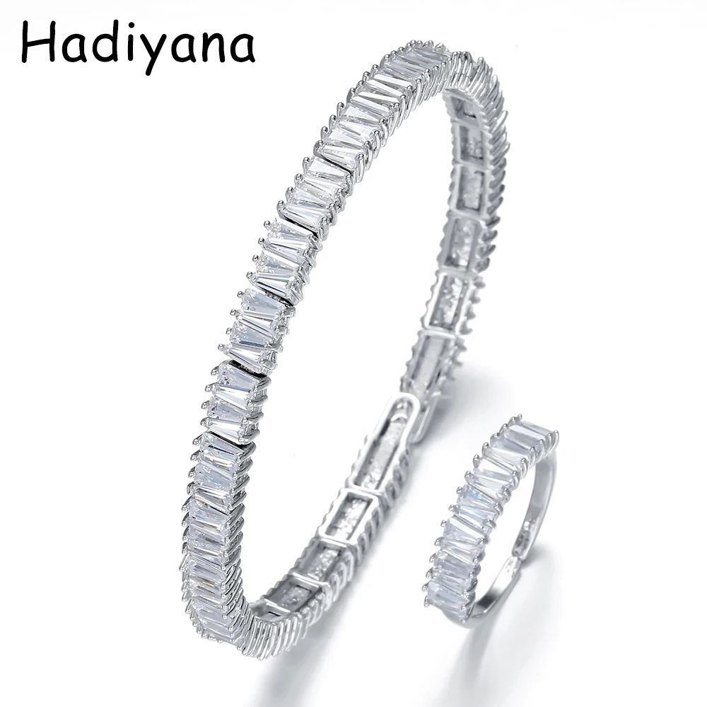 Hadiyana Luxury Cubic Zirconia Bracelet With Adjustable Chain For Women Gift Fashion Tready Pave Crystal Bracelet Prom SZ246