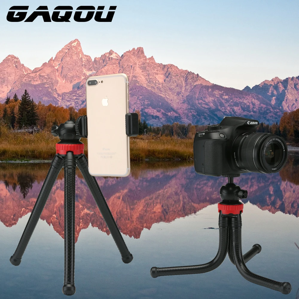 GAQOU Portable Tripod Flexible Octopus Travel Mini Mobile Phone Tripod Bracket Monopod Selfie Stick For iPhone DSLR Camera Gopro