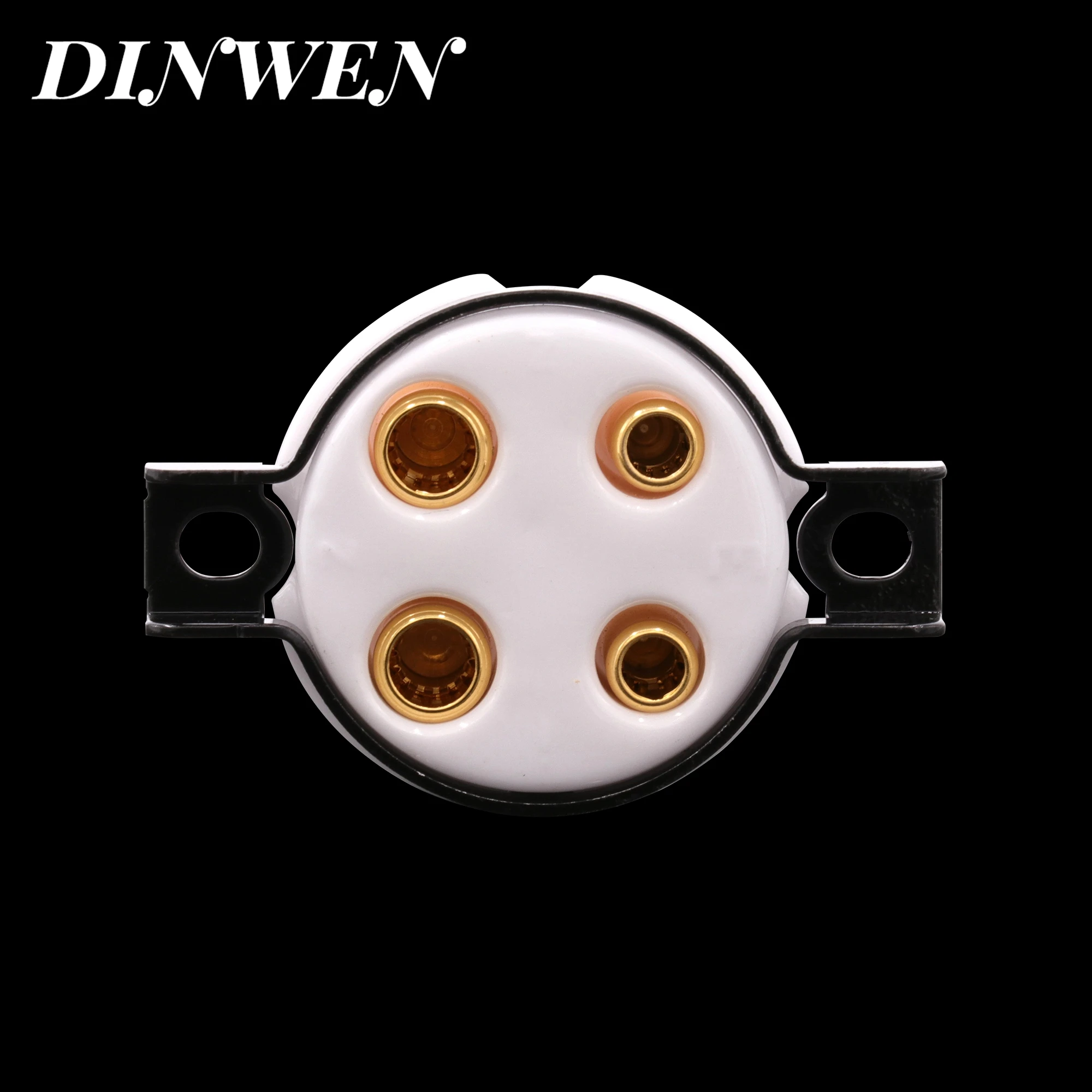1PC 4PIN ROHR BUCHSE EIZZ High-End Keramik Vergoldet Kupfer VENTIL BASIS für 300B 2A3 811 5Z3 45 71A Vintage Audio Verstärker DIY – Detail 2