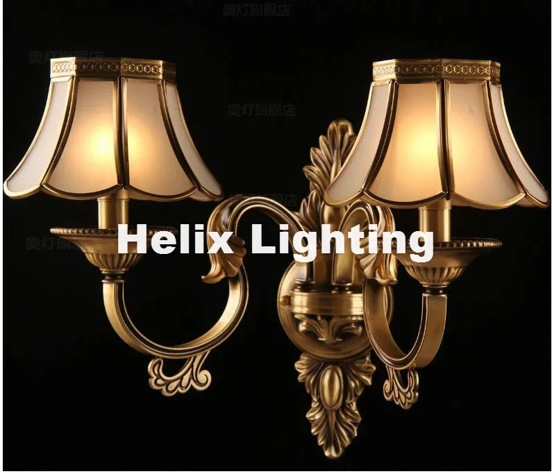 Free Shipping European Classical Luxury Bronze Copper Art Outdoor Wall Lamp for Bedroom aisle Living room Corridor Garden Lamp