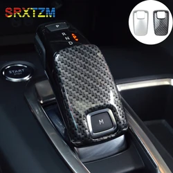 SRXTZM Car Interior ABS Carbon Fiber Silver Colors Gear Shift Knob Head Trim Cover Decoration For Peugeot 3008 GT 2017 2018 1PCS