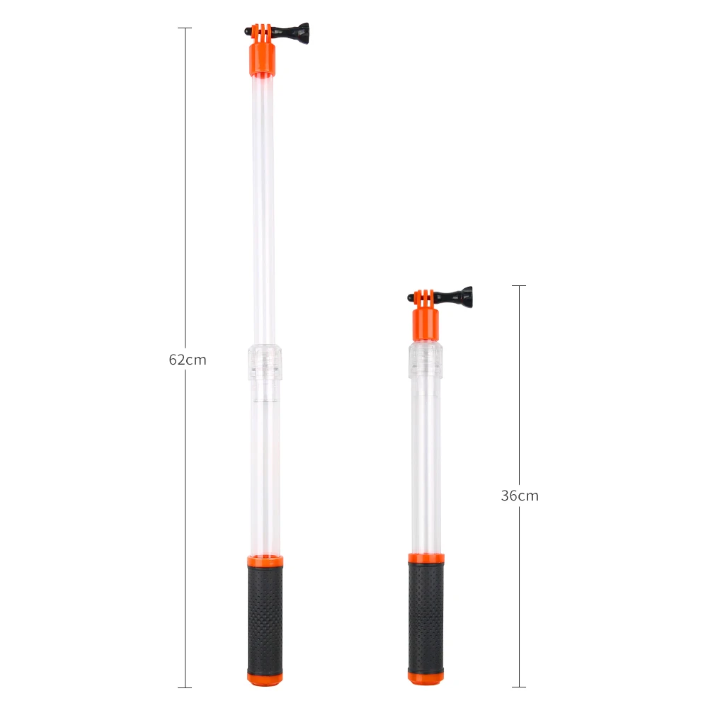 Insta360 onex flutuante transparente telecoping pólo monopé à prova dmonopoágua + clipe de montagem para gopro xiaomi yi 4k lite dji ação osmo