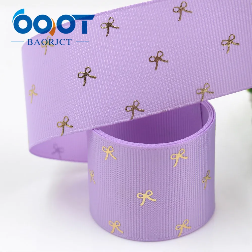 OOOT BAORJCT I-19424-1061,38mm,10yards Solid color hot stamping bow-knot  grosgrain Ribbons,bow cap DIY accessories  decorations