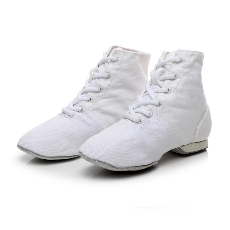 Chaussures de danse Jazz pour hommes et femmes, bottes à lacets pour enfants, baskets de Jazz en toile ou en cuir, vente en gros