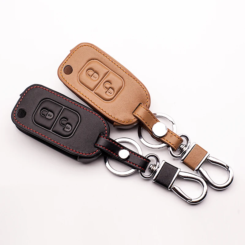 For Mercedes Benz E113 A C E S D05 W202 W203 W168 classic design Genuine Leather Car Key Case Cover 2 buttons shell starline a91