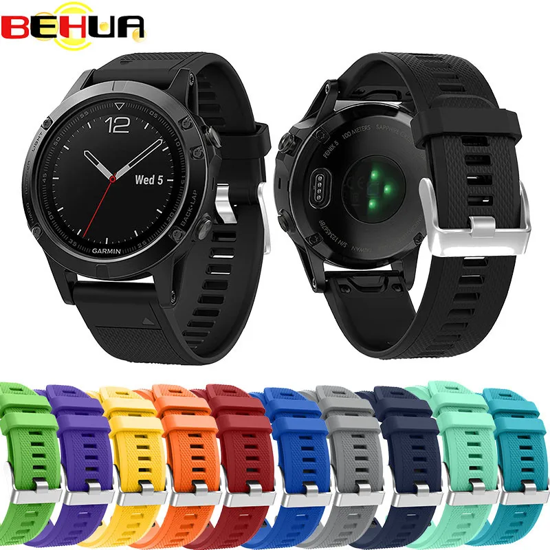 Cinturino di ricambio in Silicone BEHUA Sport con cinturino a sgancio rapido da 22MM per cinturino Garmin Fenix 5 5 Plus 935 GPS Smart Watch