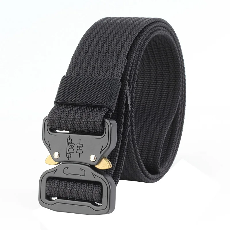 

New Unisex belt trend fashion weaving Nylon Men belt high quality Alloy Insert buckle sport casual Man and Women belt