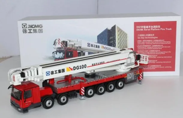 

Collectible Alloy Toy Model Gift 1:50 Scale XCMG DG100 Ladder Fire Truck Be-nz Tractor Vehicle DieCast Toy Model For Decoration