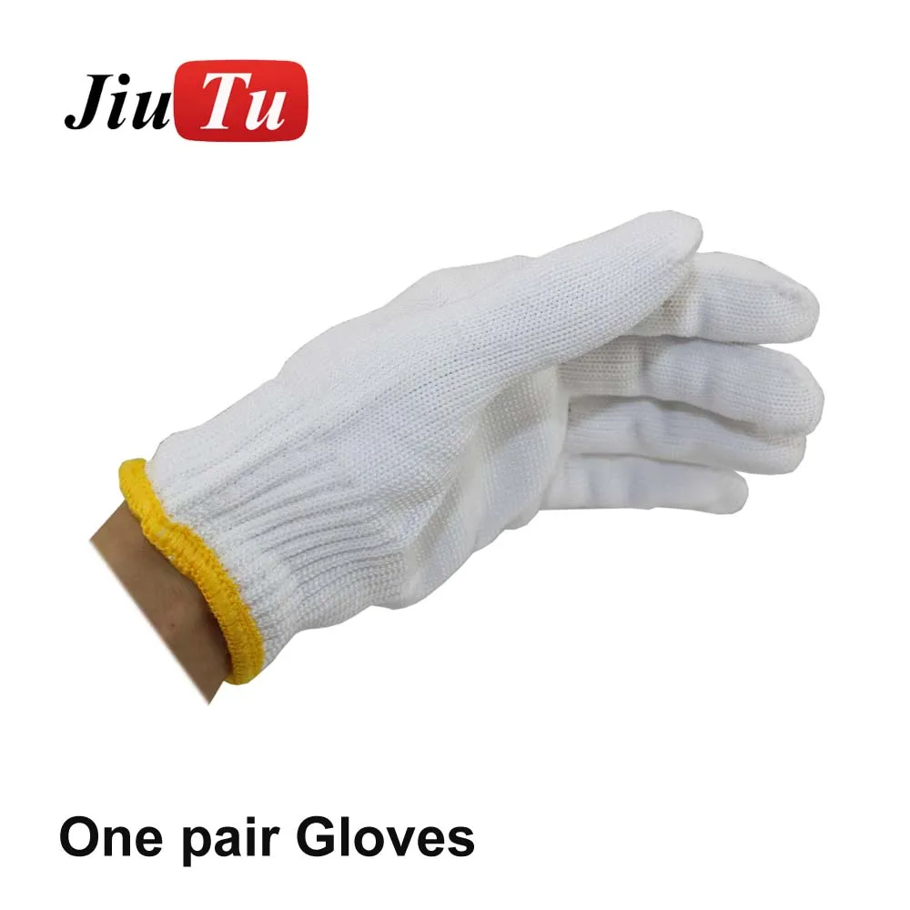 Guantes de lino para uso en el trabajo, guantes de seguridad grandes para reparación mecánica, con placa de enfriamiento por congelación LCD, Color blanco