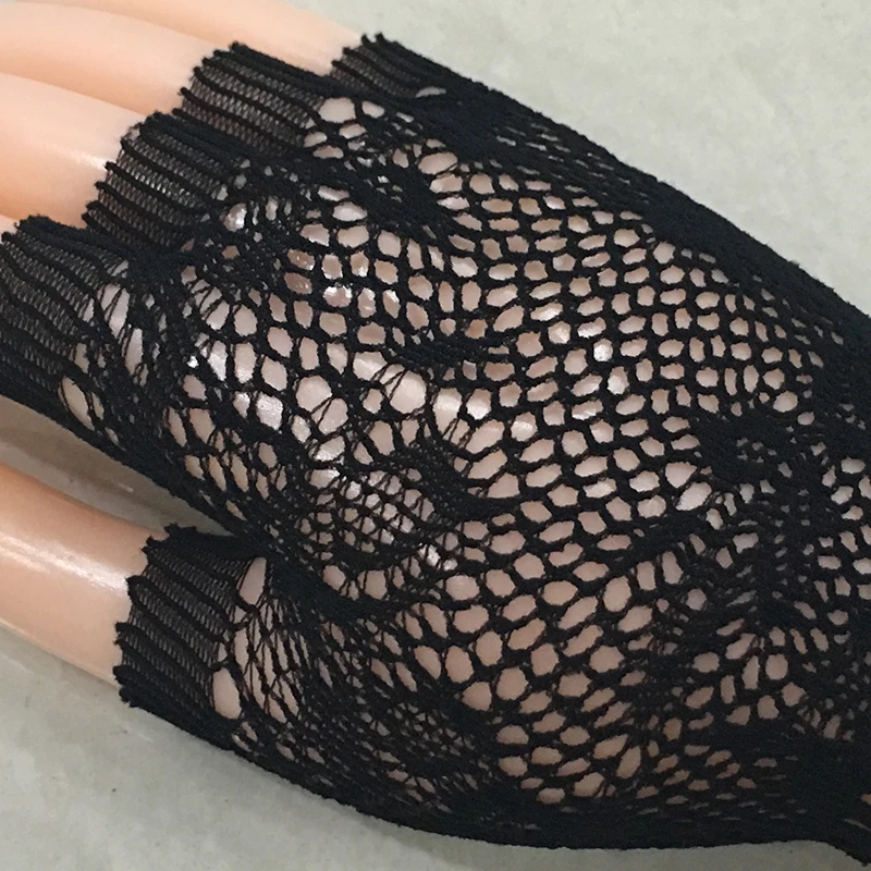 2016 7 Colors New Design Fashion Short Mesh Punk Sexy Night Club Fingerless Gloves for Women Drop Shipping Retails 610