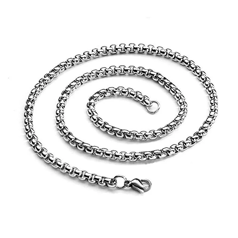 Rope Chain Box Necklace Stainless Steel Chains Link Necklaces Pendant DIY Jewelry Never Rub Off 2MM 2.5MM 3MM 4MM USENSET