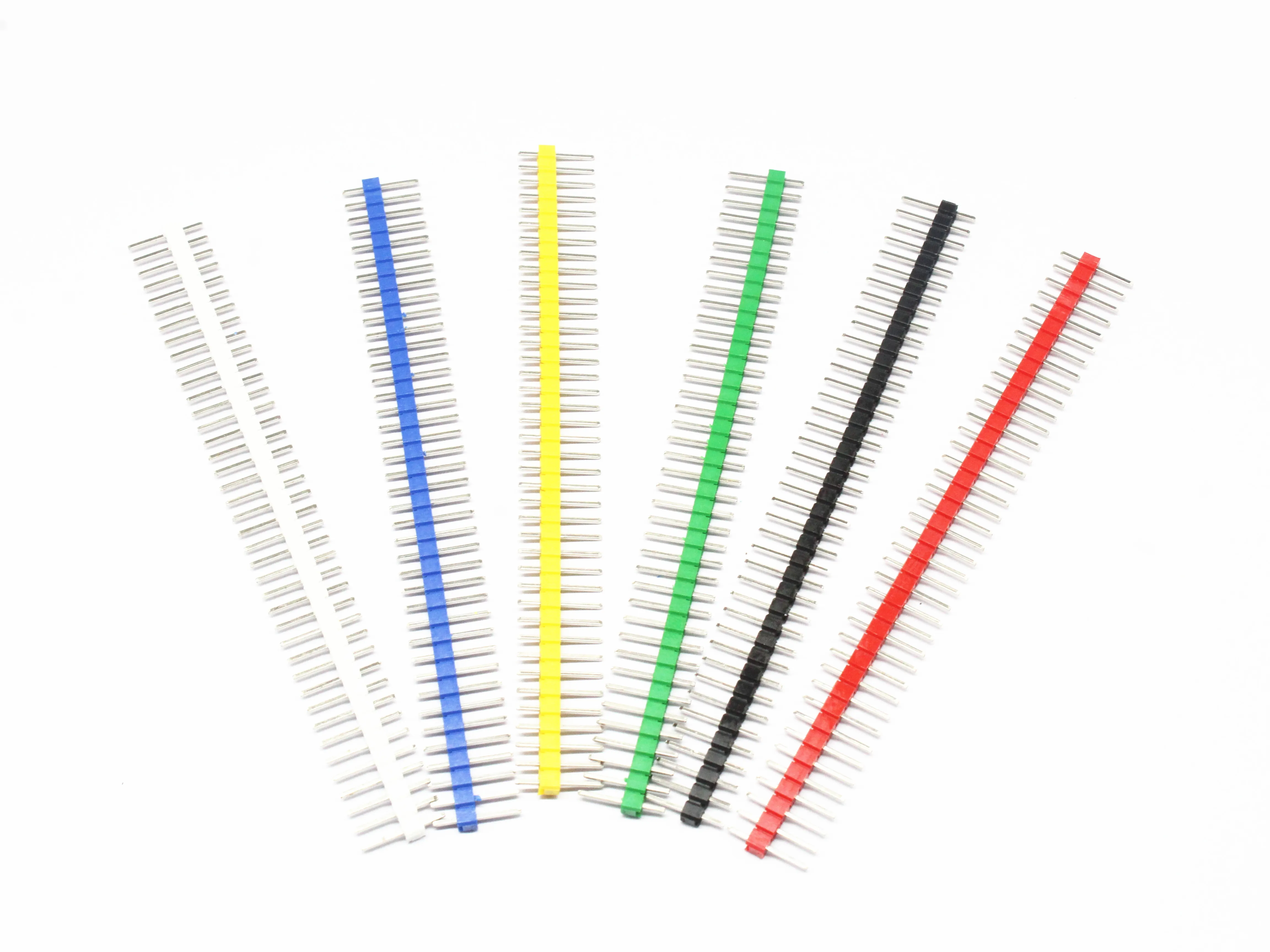 10PCS 40 Pin 1x40 Single Row Male 2.54 Breakable Pin Header Connector Strip white/black/blue/red/green/yellow