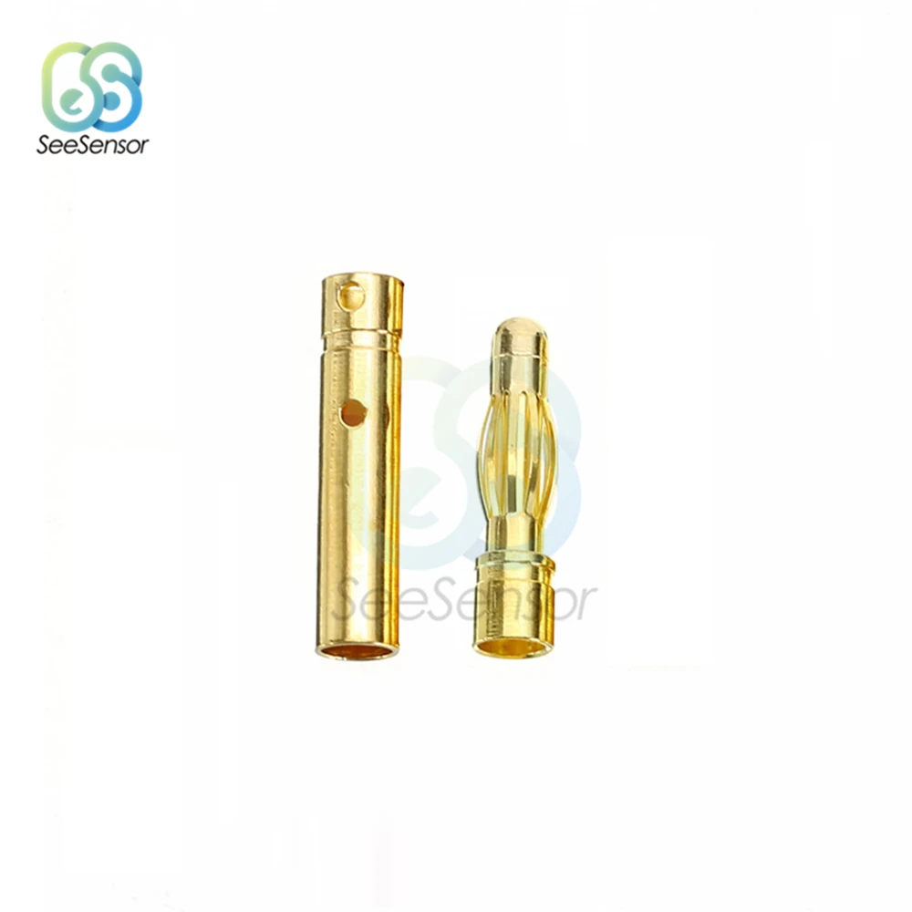 10Pair 20pcs 3.5mm Gold-plated Bullet Banana Plug Male Female Bullet Banana Connector for RC Battery Motor