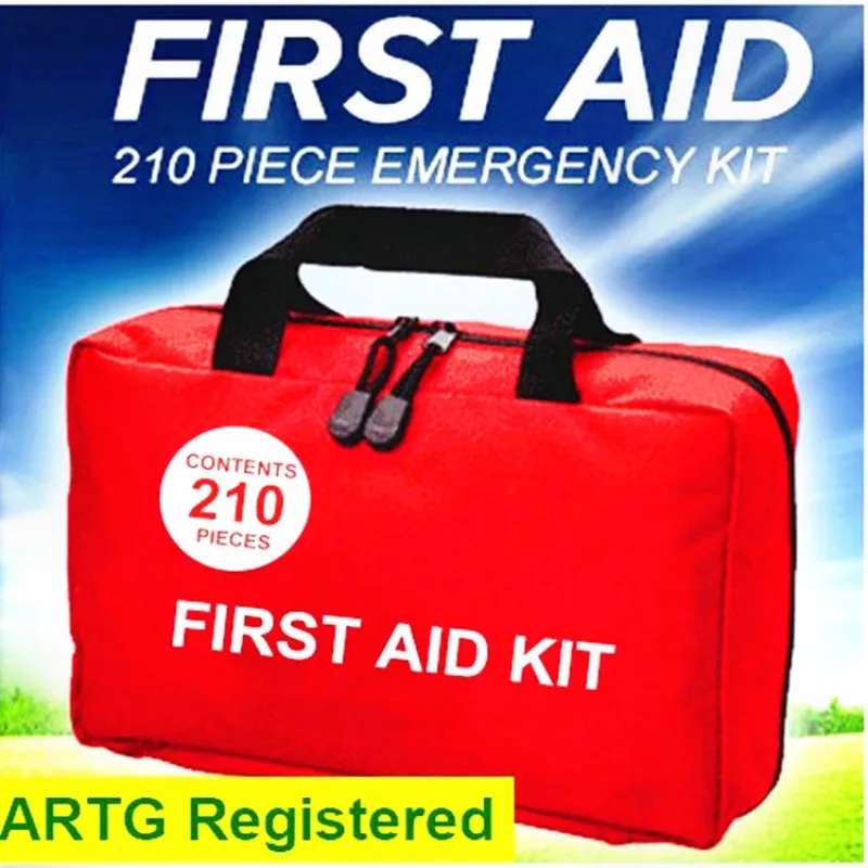 First Aid Kit with Compact and Lightweight Bag 210pcs of High Quality Emergency Material for Home/Car or Travels OSHA Compliant