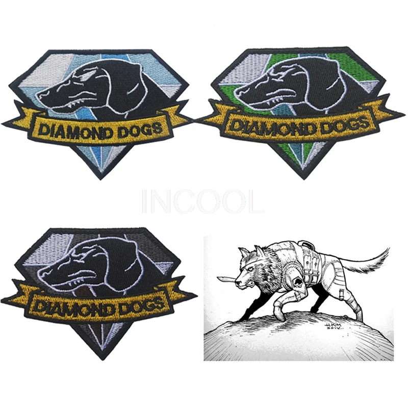 Embroidered Patch Diamond Dogs Patches Appliques Embroidery Patches For Clothing Backpack 10*7CM