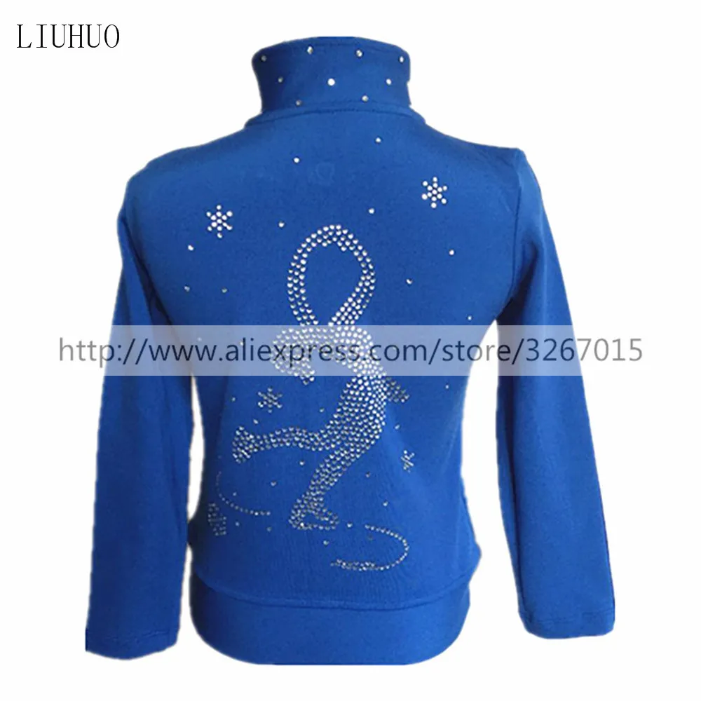 Figure Skating Jacket with Pants Women's Girls' Ice Skating Tracksuit  Blue Stretchy Training Competition Skating Wear Solid