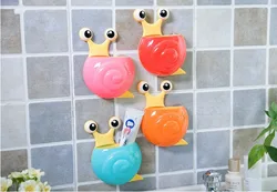 1PC  Toothbrush holder for Bathroom set Product Cute Cartoon Sucker Hook Toothbrush Holder Snail Bathroom Shelf OK 0525