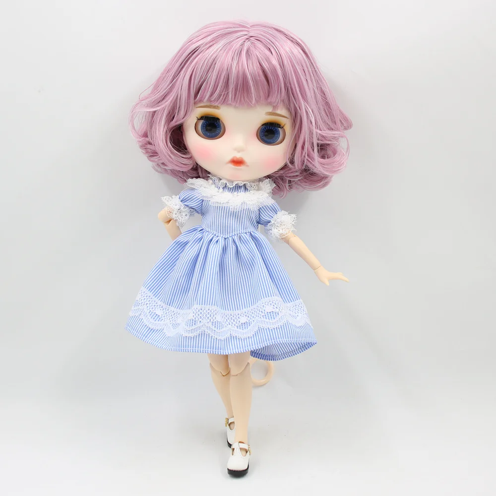 Vêtements pour poupée Blyth icy, robe en dentelle bleue, cadeau pour fille, jouet de haute qualité, BJD, 1/6