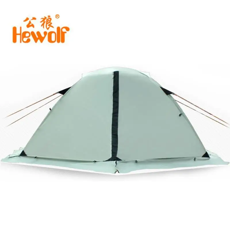 Hewolf Outdoor Four Seasons 2 Person Winterized Winter Tent Double Layer Beach Tourist Camping Tent Snow Skirt