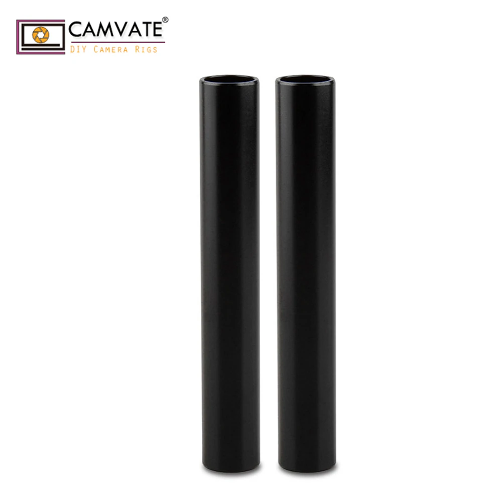 CAMVATE 2pcs Aluminum Alloy Standard 15mm Rods Camera Rail Rod M12 Female Thread 3.94\