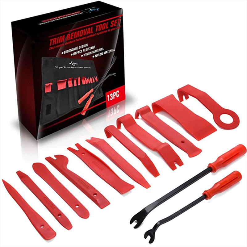 13pcs/set Auto Trim Door Panel Window Molding Upholstery Clip Removal Tool Set Kit