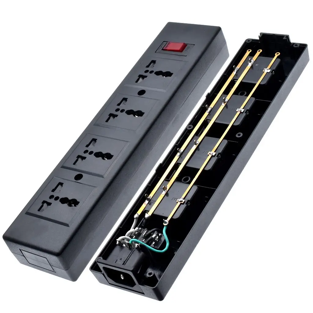 4 Ways PDU Power Strip  Universal Power Strip with overload protector 4 Port Socket Outlet extend with Circuit Breaker Switche