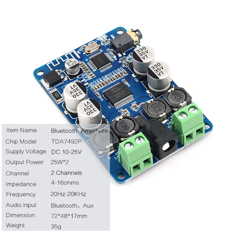 CIRMECH TDA7492 Amplifier 2.0 Channel Wirelss Bluetooth Speaker Digitale Amplifier Board Plafond Speaker 2x25W DC10V-25V