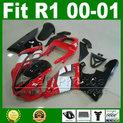 Lowest price Fairings fit for YAMAHA YZF R1 2000 2001 red white kits body YZFR1 00 01 bodywork fairing kit parts Y2Z1