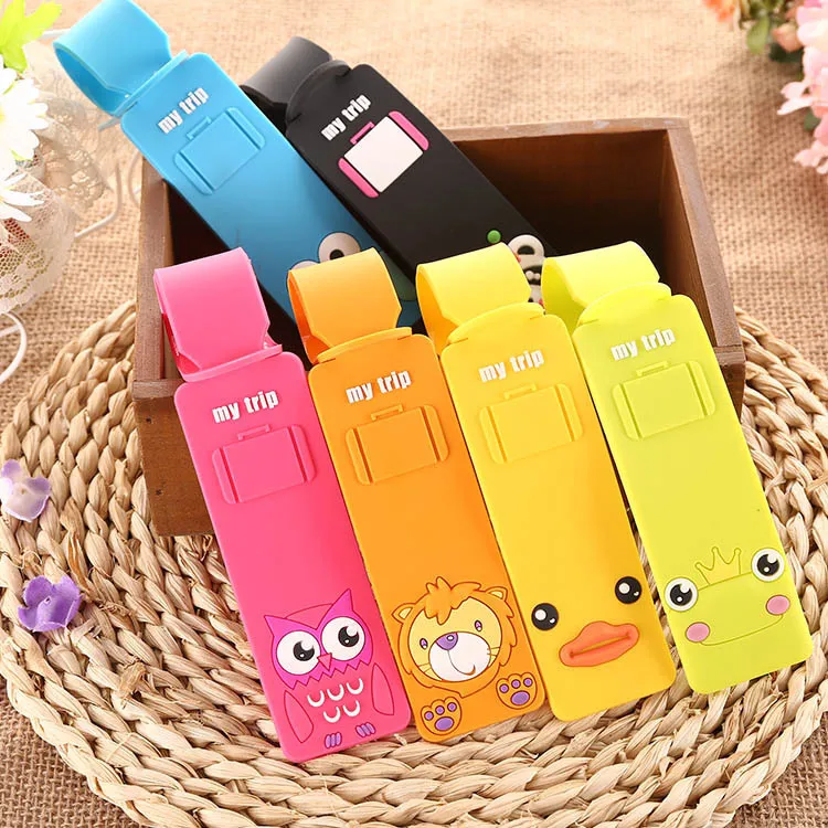 Cartoon suitcase card strip PVC luggage tags Boarding check card