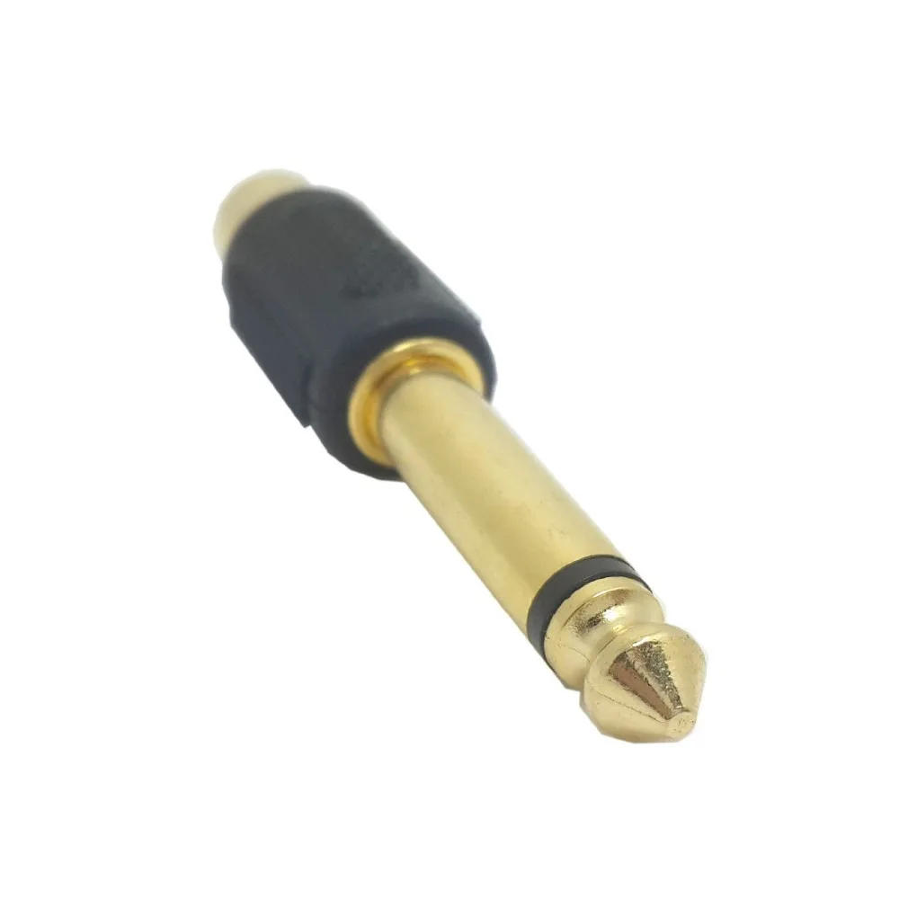 

100PCS Gold plated 6.35mm (1/4 Inch) Mono Plug to AV RCA Jack Female Audio extension Adaptor