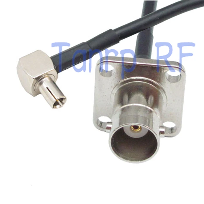 

6in BNC female with 4 hole panel to TS9 male right angle RF connector adapter 15CM Pigtail coaxial jumper cable RG174 extension