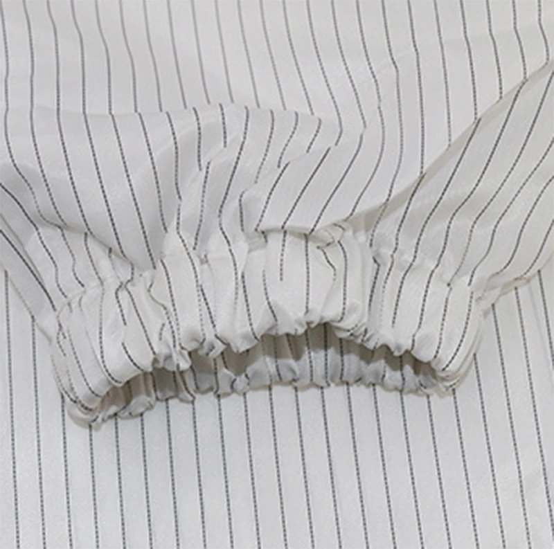 高品質通気性と快適なストライプ防塵スーツ (帯電防止)