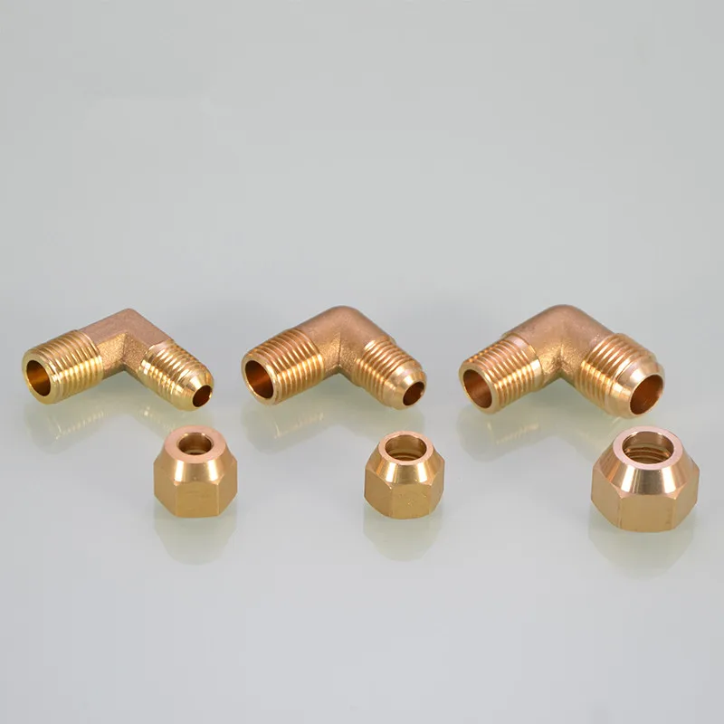 1Pc Brass fitting Flaring Elbow 1/8 1/4 3/8 1/2-6MM 8MM 10MM 12MM Air-conditioning refrigeration accessories