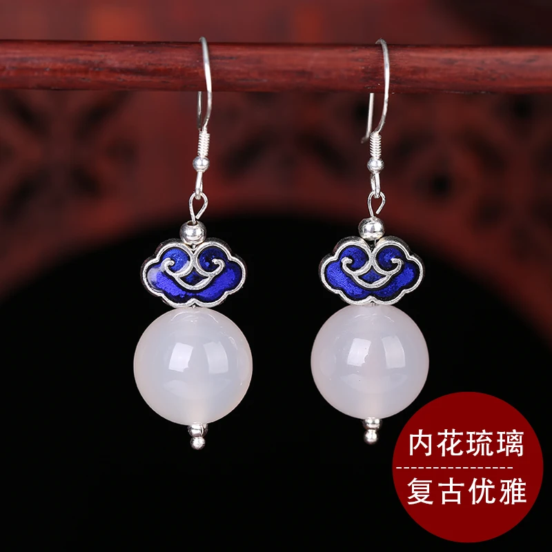 925silver earphones, ancient Chinese clothes, fashion, funny, earrings