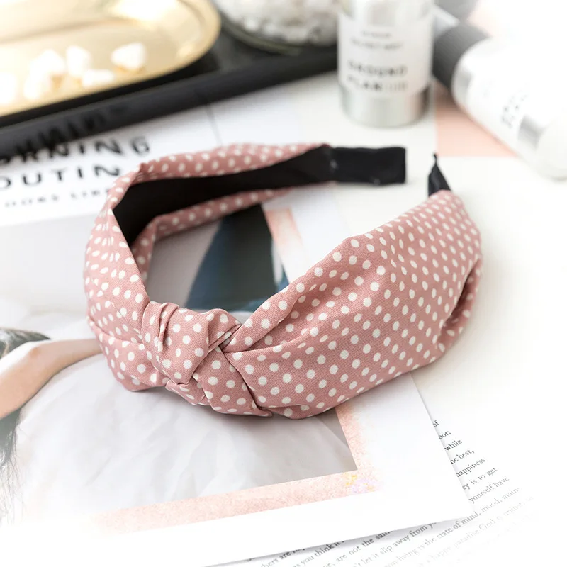 Women Hair Accessories Cotton Plaid Hairband Knot British Style Striped Fabric Headband Girls Headwear Spring Hair Band 2019 New