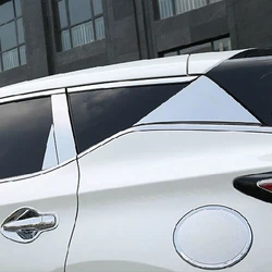 For Nissan Murano 2015 2016 2017 2018 Stainless steel Rear Side Window Triangle Wings cover Trim Sticker car accessories styling