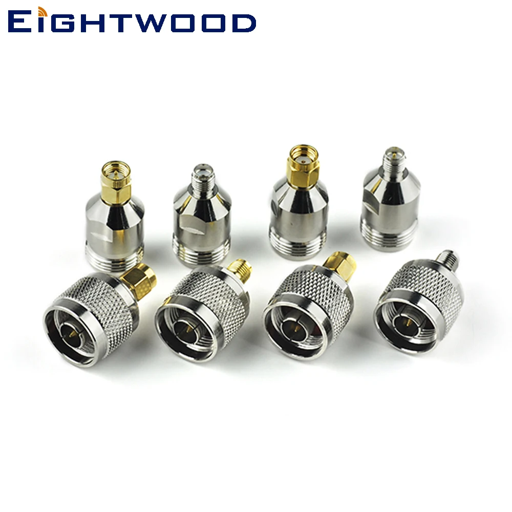 

Eightwood SMA to N RF Coaxial Adapter SMA to N 8 Type Kit Connector Straight 50 Ohm