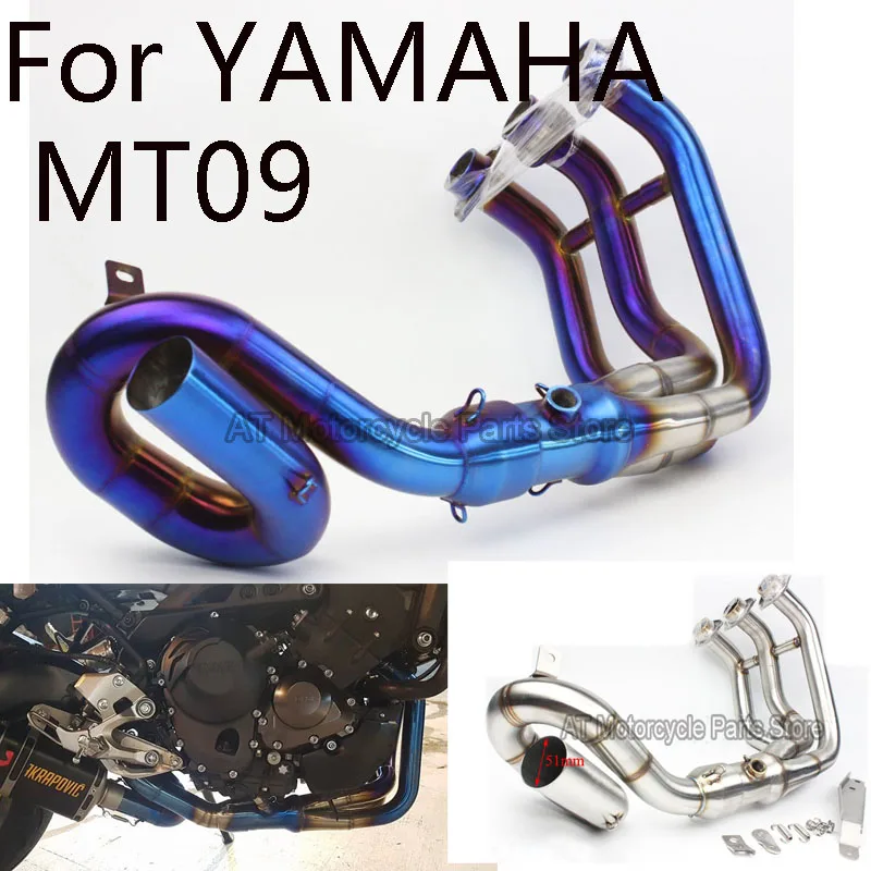 Slip on For YAMAHA MT09 Motorcycle Exhaust Muffler Full System Pipe Modified Scooter Front Pipe Muffler Tube Pipe