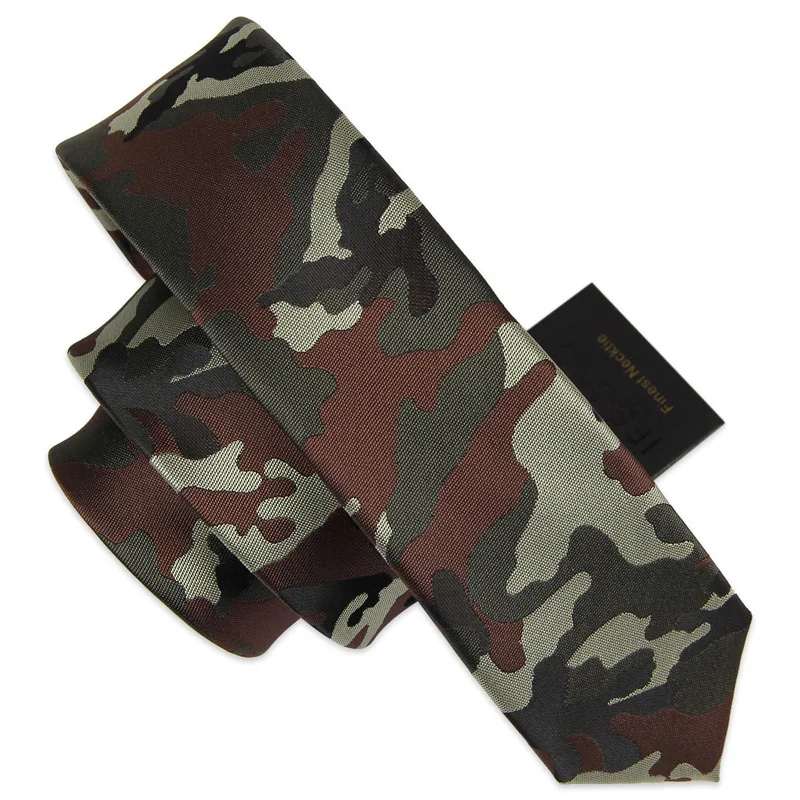 

High Quality Camouflage Tie Fashion 5cm Slim Ties for Men Camouflage Army Uniform Necktie Student Military Training Green Tie