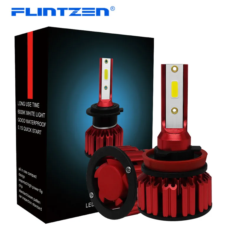 

Flintzen 2 шт. Светодиодные Автомобильные фары H7 H4 led H11 HB3/9005 HB4/9006 50 Вт 6000lm Автомобильные фары для BMW Toyota Honda Ford и т. Д.