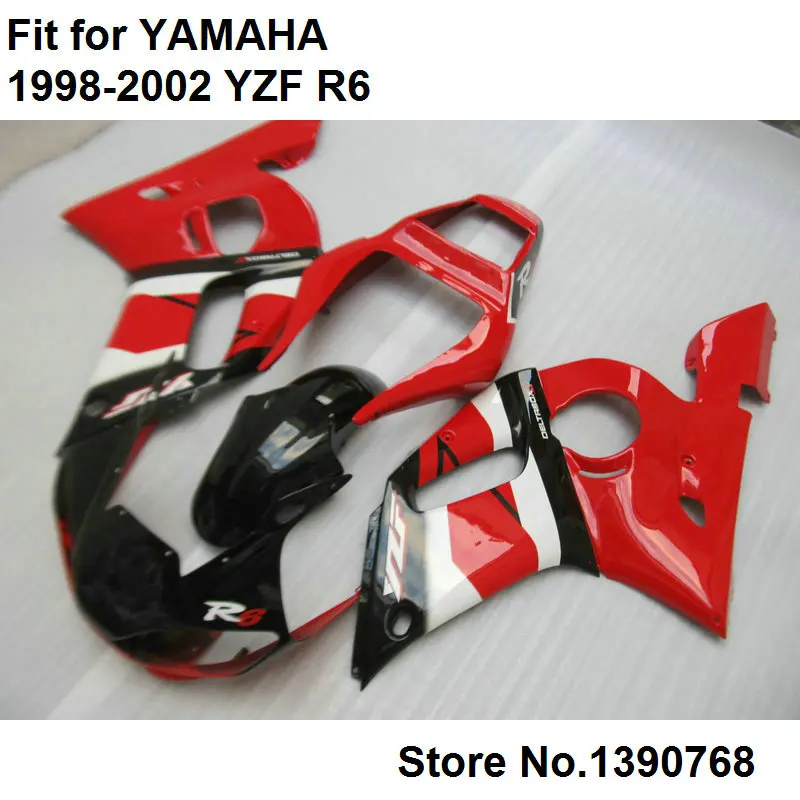 ABS plastic fairings for Yamaha YZF R6 98 99 00 01 02 red black bodywork parts fairing kit YZFR6 1998 1999 2000 2001 2002 LV49